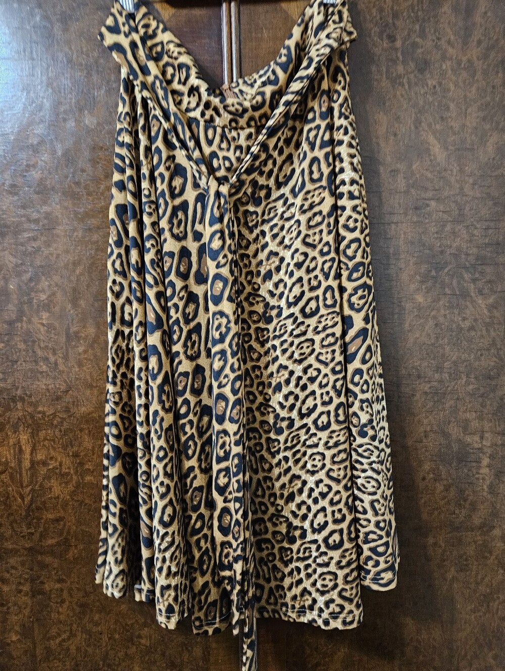 Leopard Print Circle Skirt - Tan and Black - Picture 4 of 9